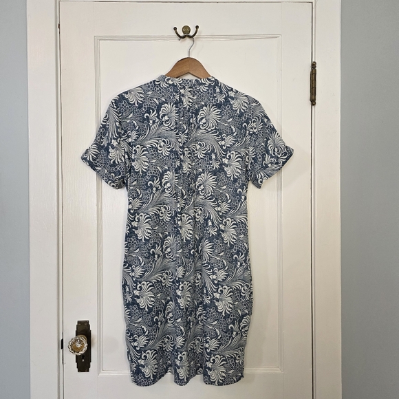 Faherty Linen Blend Gemina Tunic Dress – Size M – Cream, Blue - Picture 5 of 6